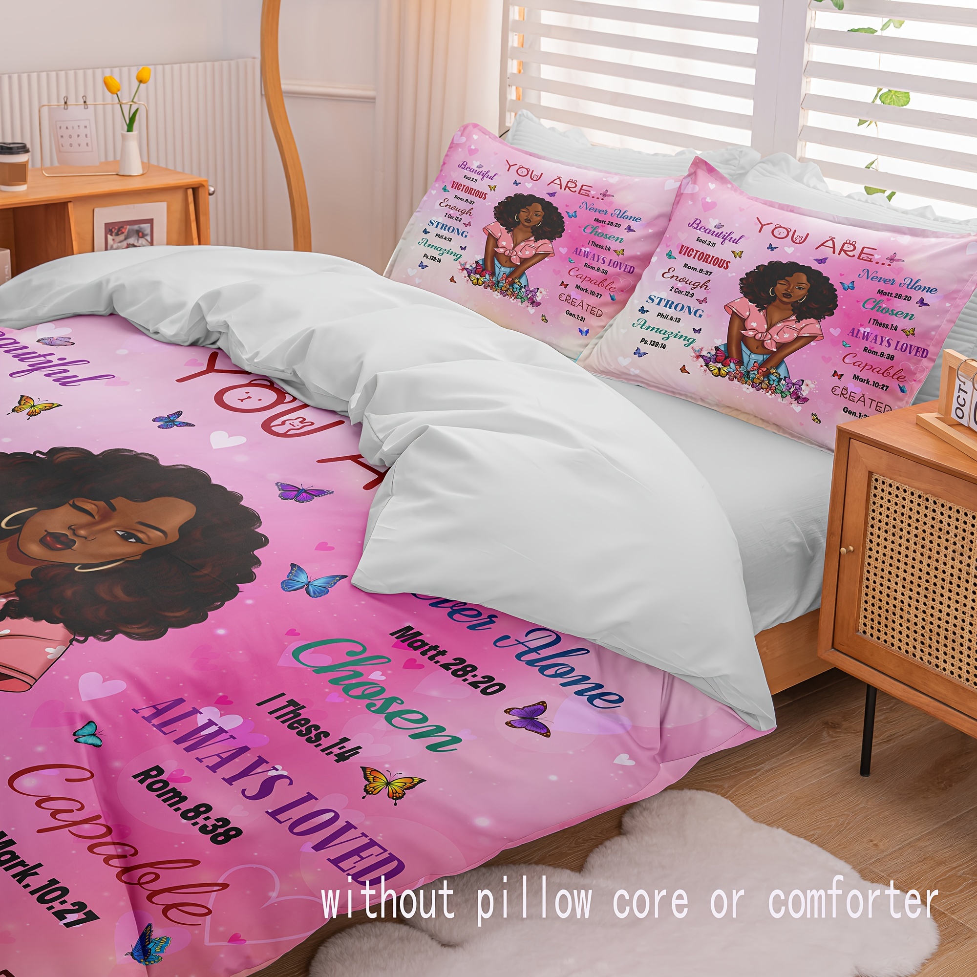 Black Girl Duvet Cover Set (1 Duvet Cover + 2 Pillowcases - Temu