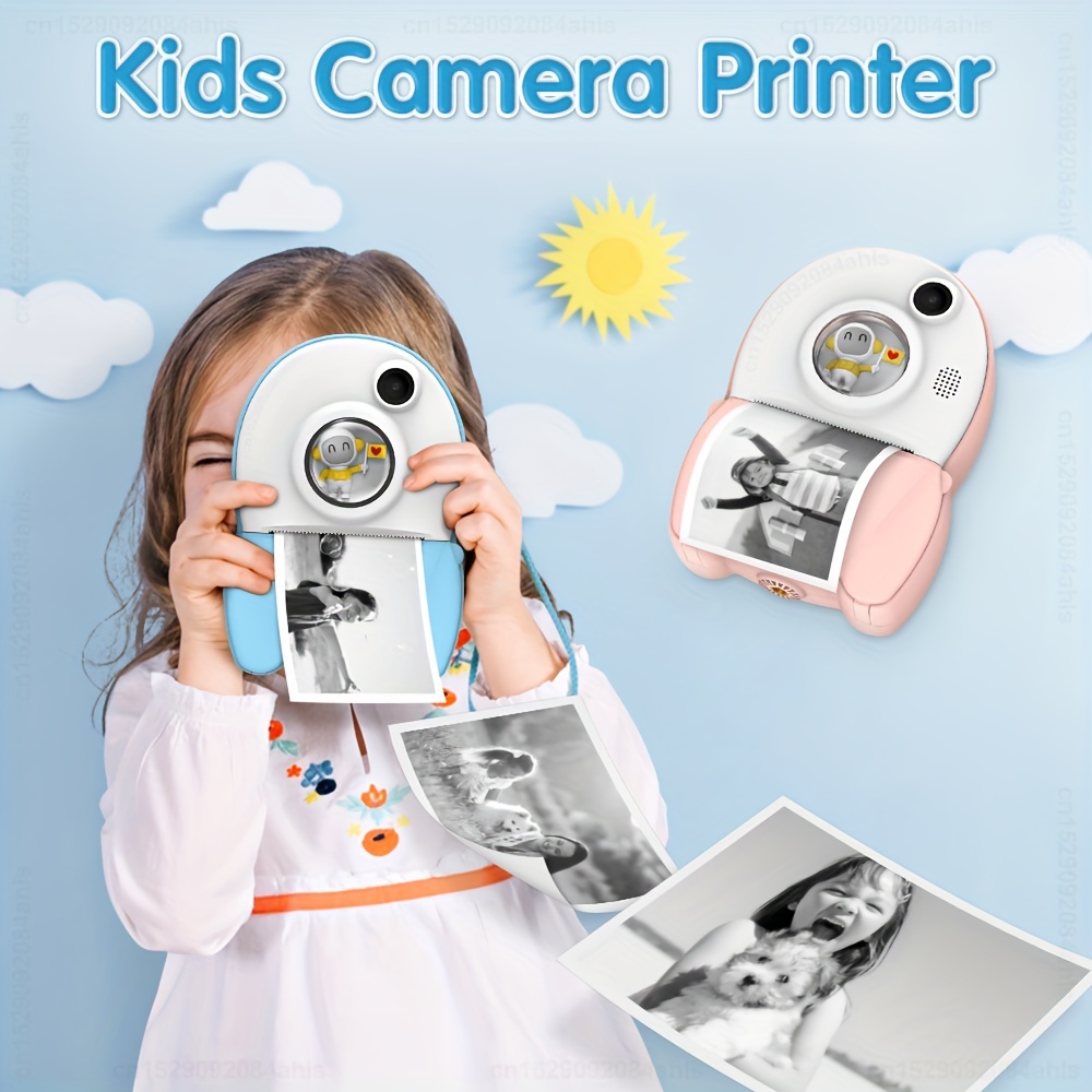 Cámara instantánea para niños, cámara de impresión digital HD 1080P,  videocámara de juguete con pantalla de 2,4 pulgadas para selfies para niños  con t