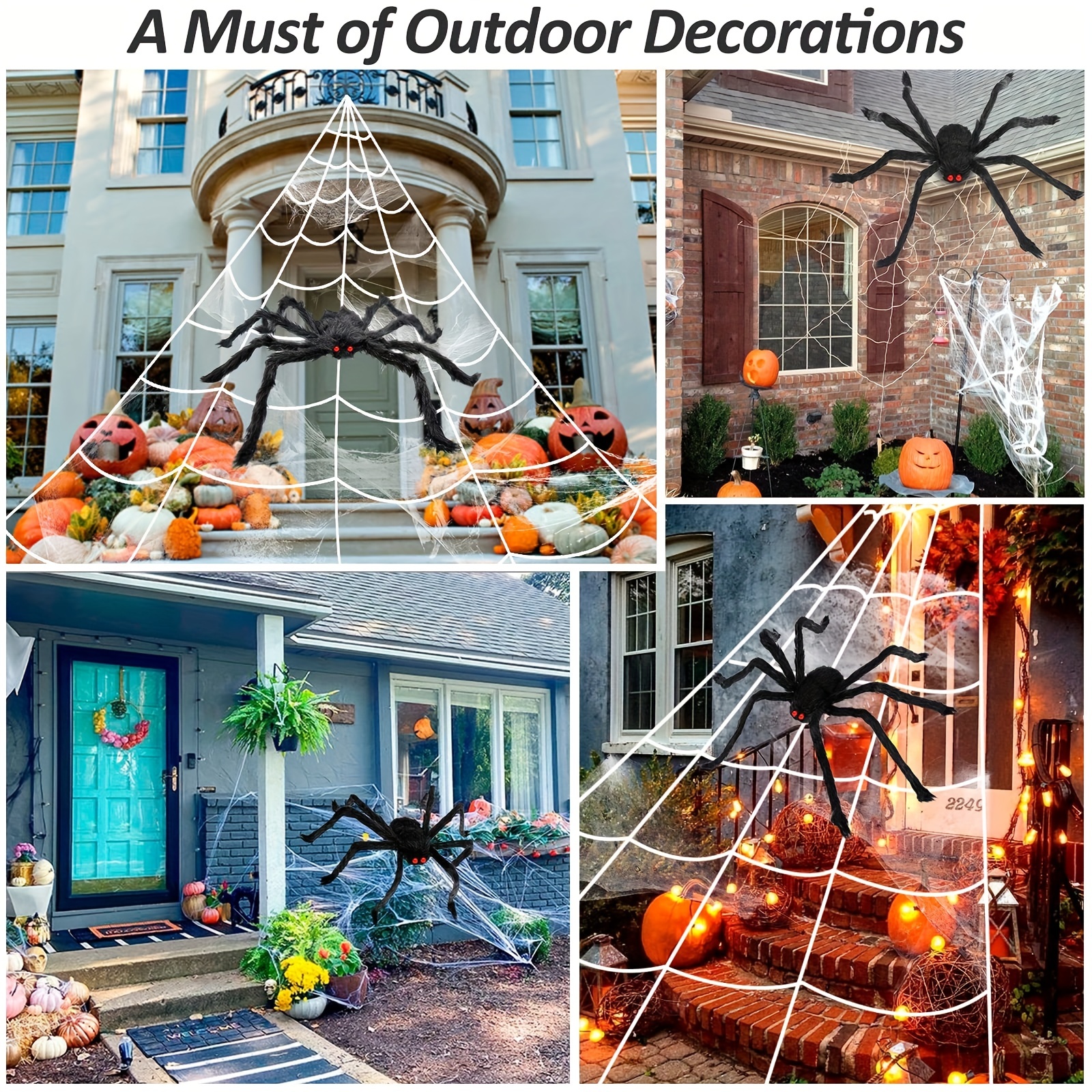 39'' Halloween Decoration Web Lights Indoor Outdoor Party Garden Decor w/  Spider