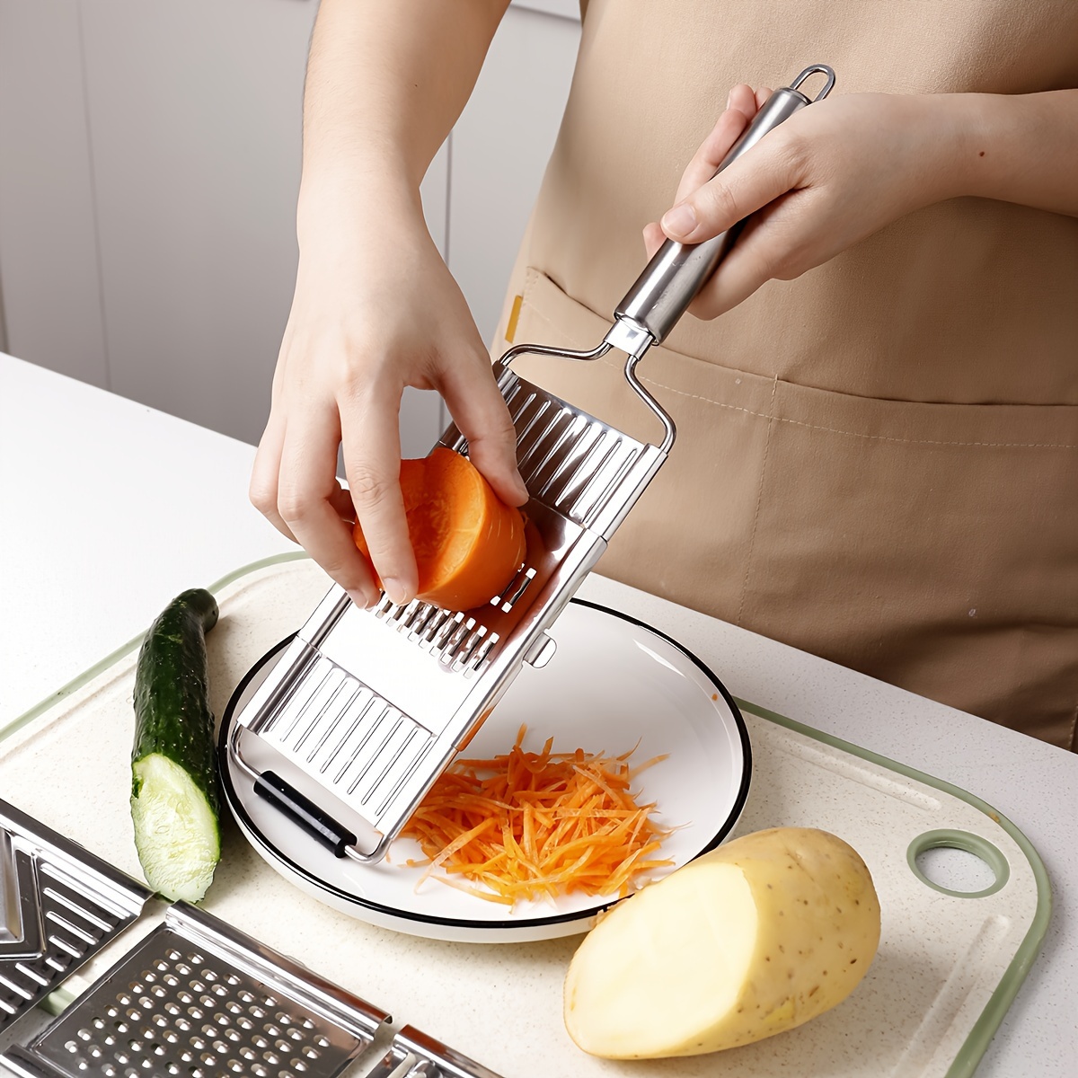 Set Multifunctional Vegetable Cutter Kitchen Gadgets 12 Pieces Shredder  Household Slicer Potato Grater - Home & Kitchen - Temu