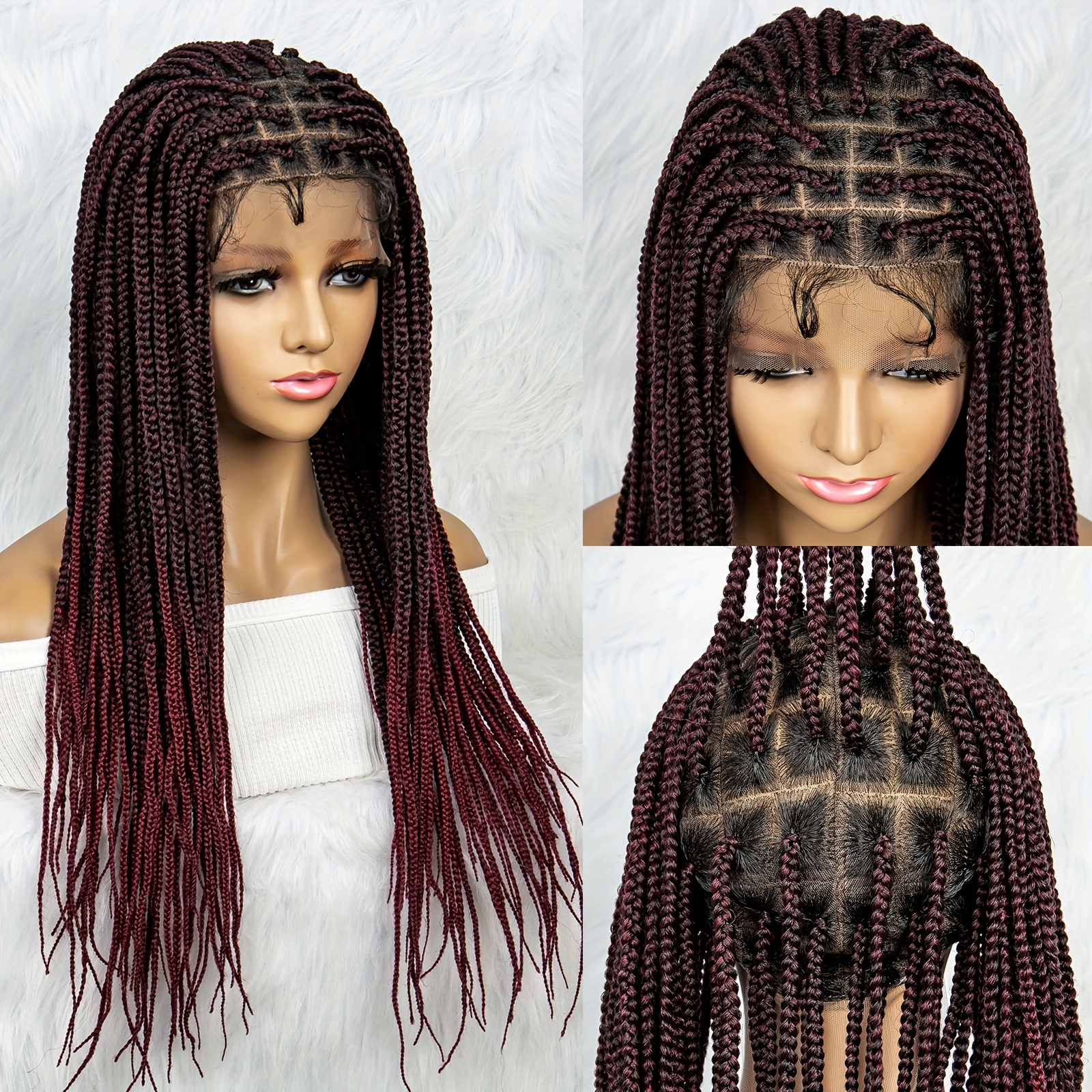 Braided Wig: lace frontal boxbraids wig.Handmade braided wig.