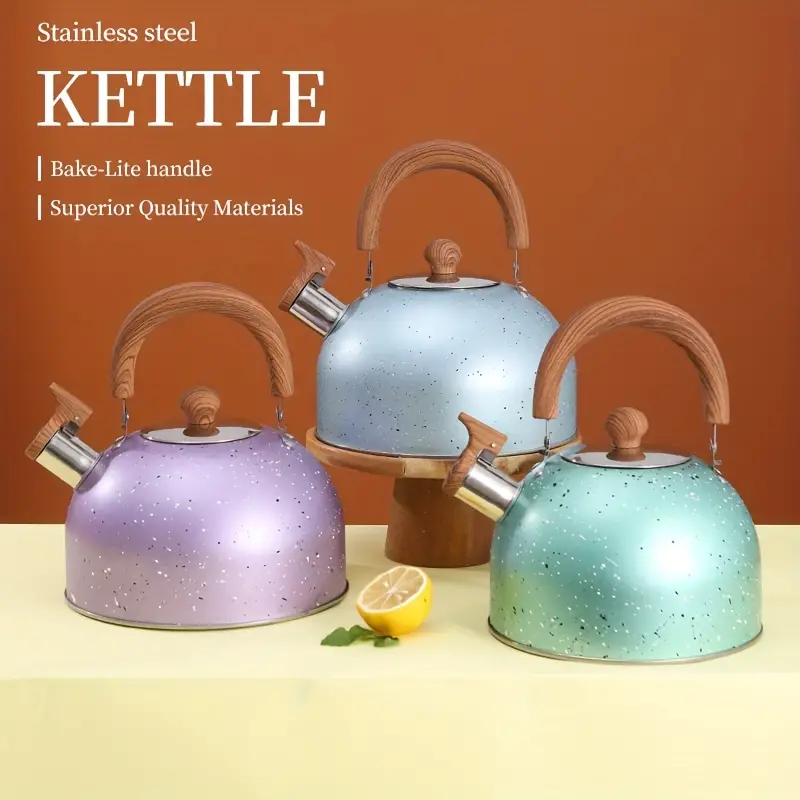 Whistle Tea Kettle For Stove Top, Stainless Steel Large Capacity For Boiling  Water And Making Coffee, Suitable For Both Induction Cooker And Gas Stove -  Temu