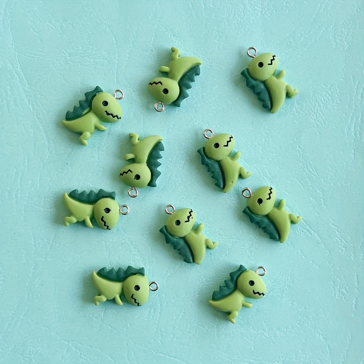 

10pcs Small Dinosaur Pendant Charms For Earring Bracelet Diy Jewelry Making Crafting Party Ornament Gift