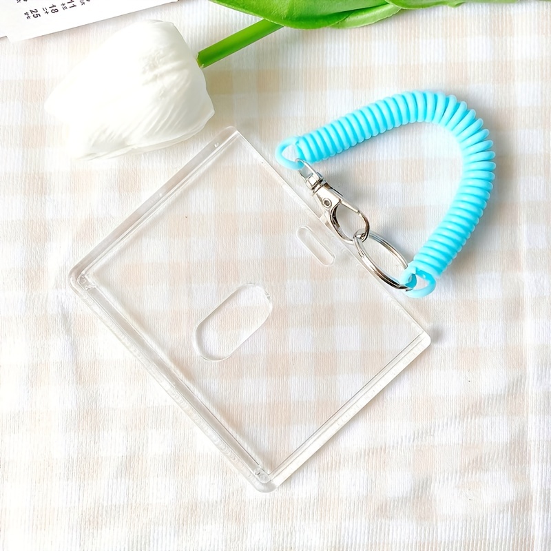 Spring Coil Wire Id Badge Holder Keychain Stretchy Acrylic - Temu  Philippines