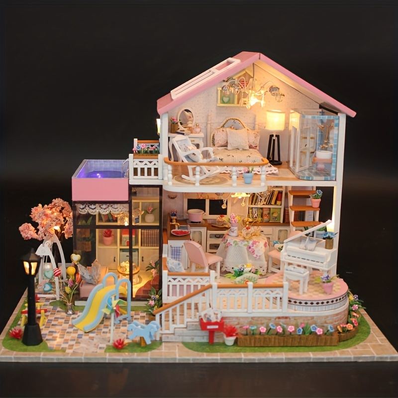Poupée miniature bricolage 3D en bois Maison Meubles Fleur Artisanat Jouet  Chambre Décore Cadeau