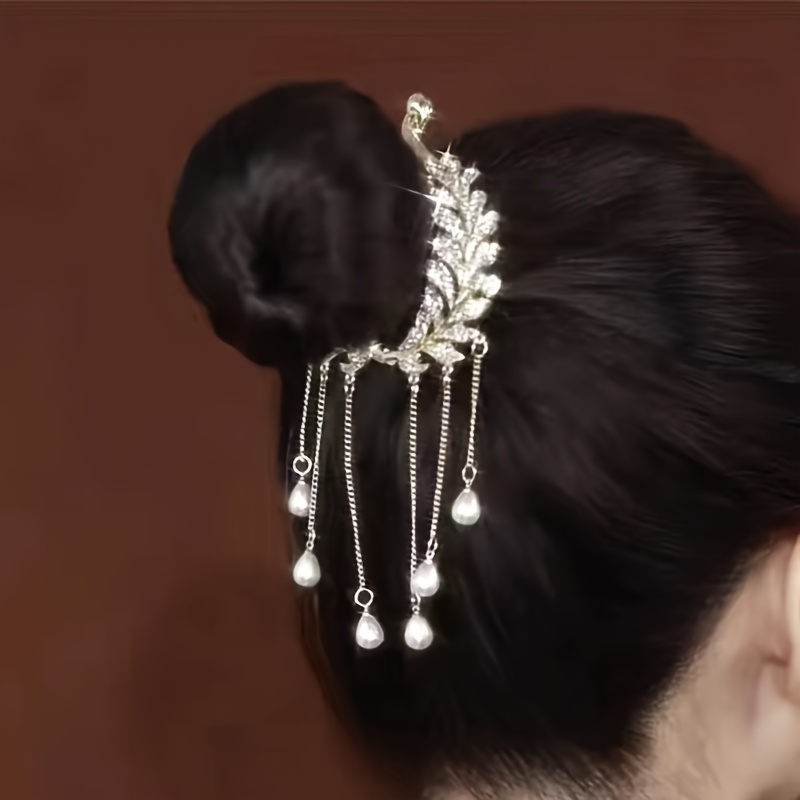 Glitter Hair Claw Bun Ballet Buns Shaper Tassel Hairpin - Temu Canada