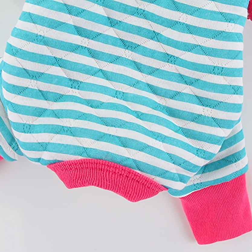 Striped Pet Pajama Jumpsuit Winter Clothes For Pets