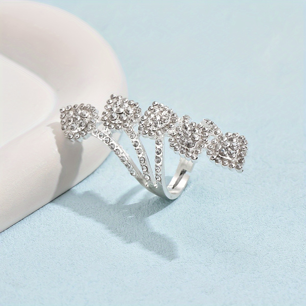 Leaf Shaped Droplet Open Decorative Ring for Daily Wedding Parties