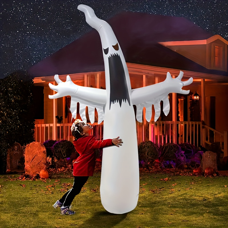 12 ft halloween inflatable towering terrible spooky ghost with build in led remote control for halloween ghost ornament home decor gift party indoor outdoor yard garden lawn decor details 3