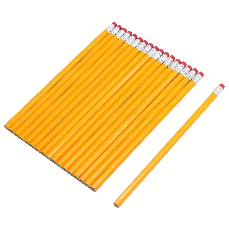 Hb Pencils Bulk Yellow Sharpened Pencils With Erasers Pre Temu