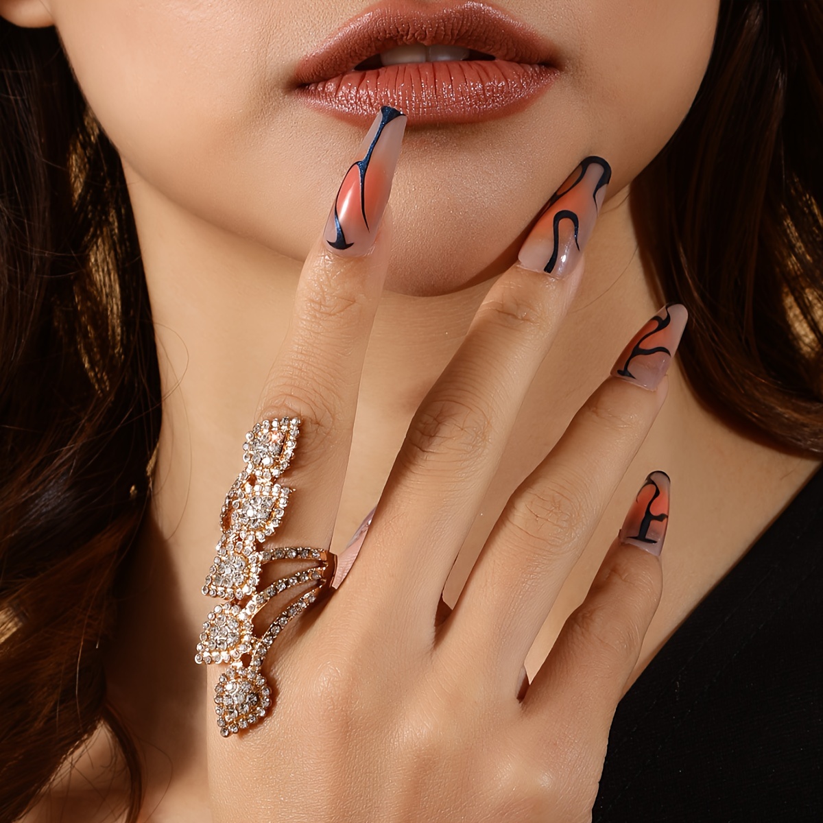 Leaf Shaped Droplet Open Decorative Ring for Daily Wedding Parties