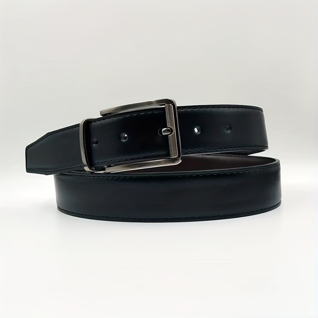 Mens Buckle Closure Reversible Formal Belt