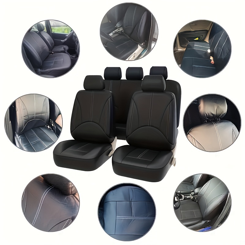 UltraLuxe - Juego de fundas solo de asiento delantero de cuero sintético,  para asientos delanteros, acolchados para mayor comodidad, ajuste universal