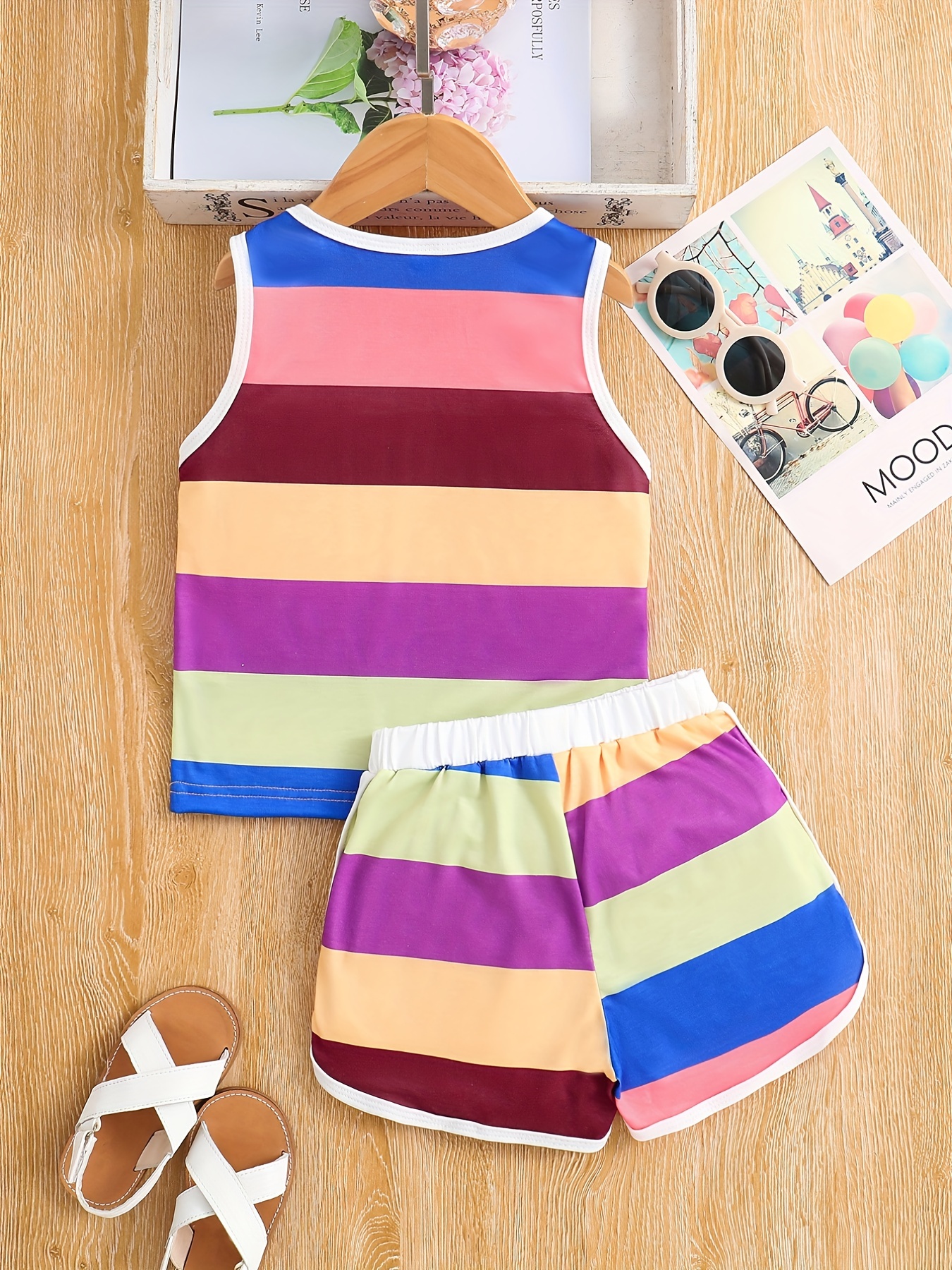 Girls Color Block Round Neck Sleeveless Tank Top Elastic - Temu