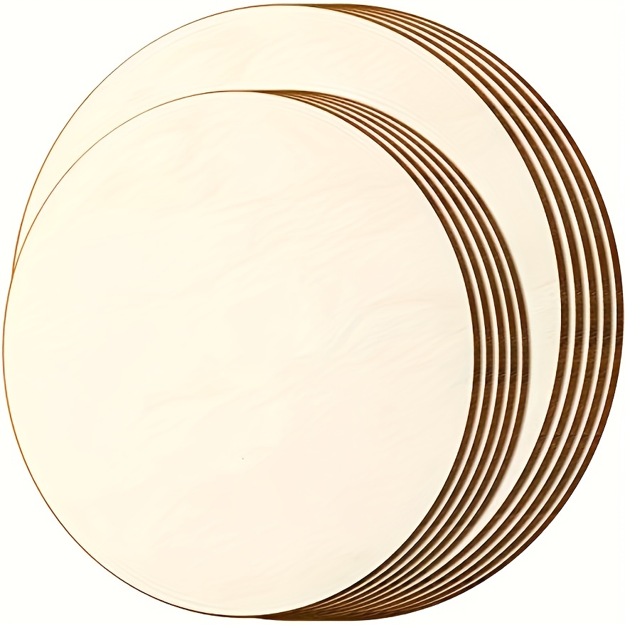 Natural Round Wooden Circles Arts Crafts Blank Wood Discs - Temu