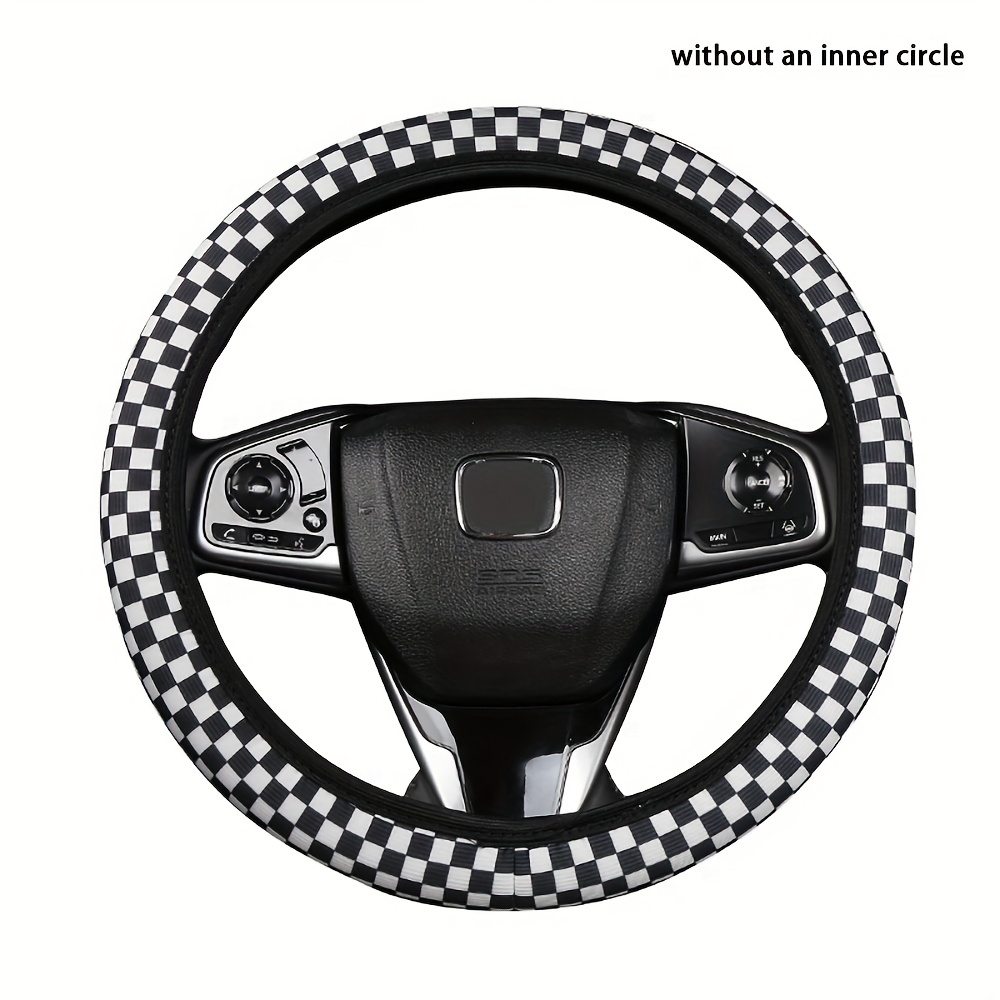 

Checkerboard Ice Silk Elastic Steering Wheel Cover, Comfortable, Breathable And Non-slip