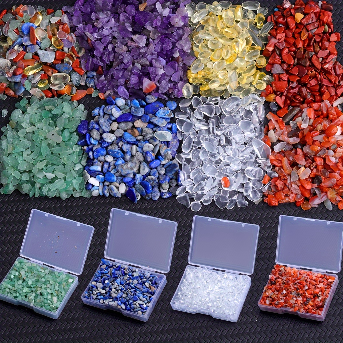 600 cuentas de piedra de cristal para la fabricación de joyas, cuentas de  piedra natural de 0.315 a 0.315 pulgadas, piedras preciosas irregulares