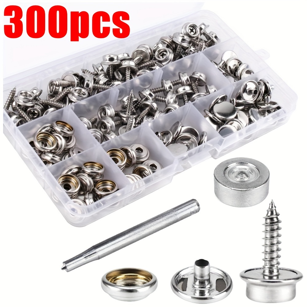 Stainless Steel Marine Grade 3/8 Socket Canvas Snaps Kit and Upholstery  Boat Cover Snap Button Fastener Tool,Boat Cover Furnitu