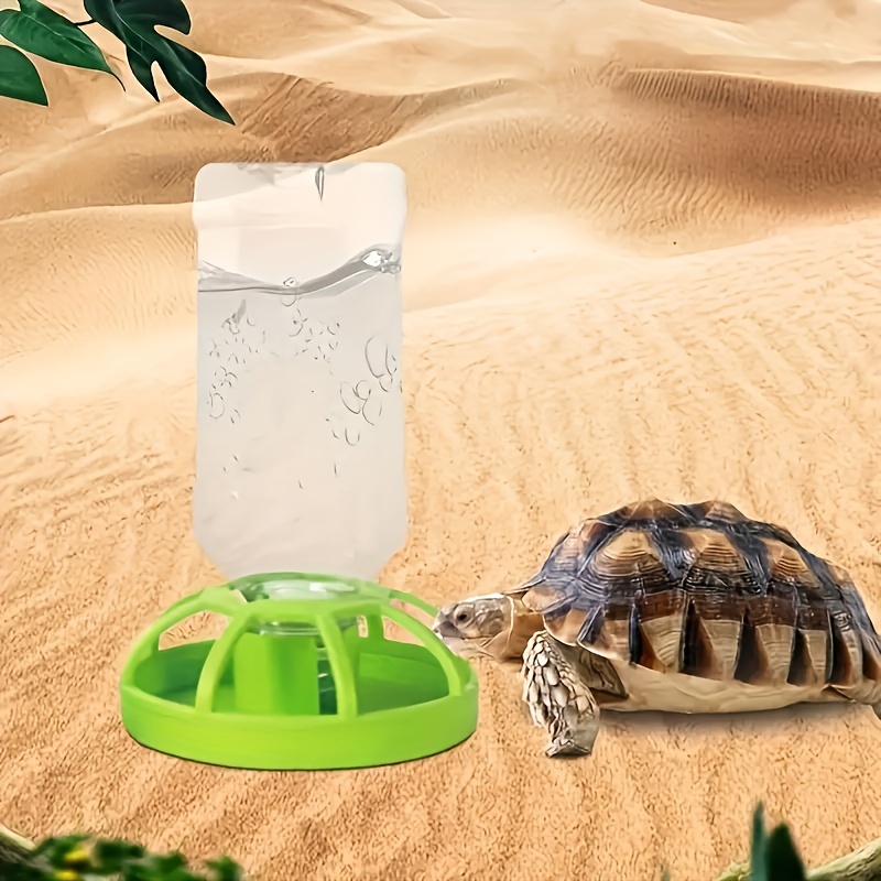 

1pc Crawler Automatic Drinking Water Feeder For Reptile Pet Sukada Tortoise Lizard Birdbath Food Bowl With Plastic Grid Fence