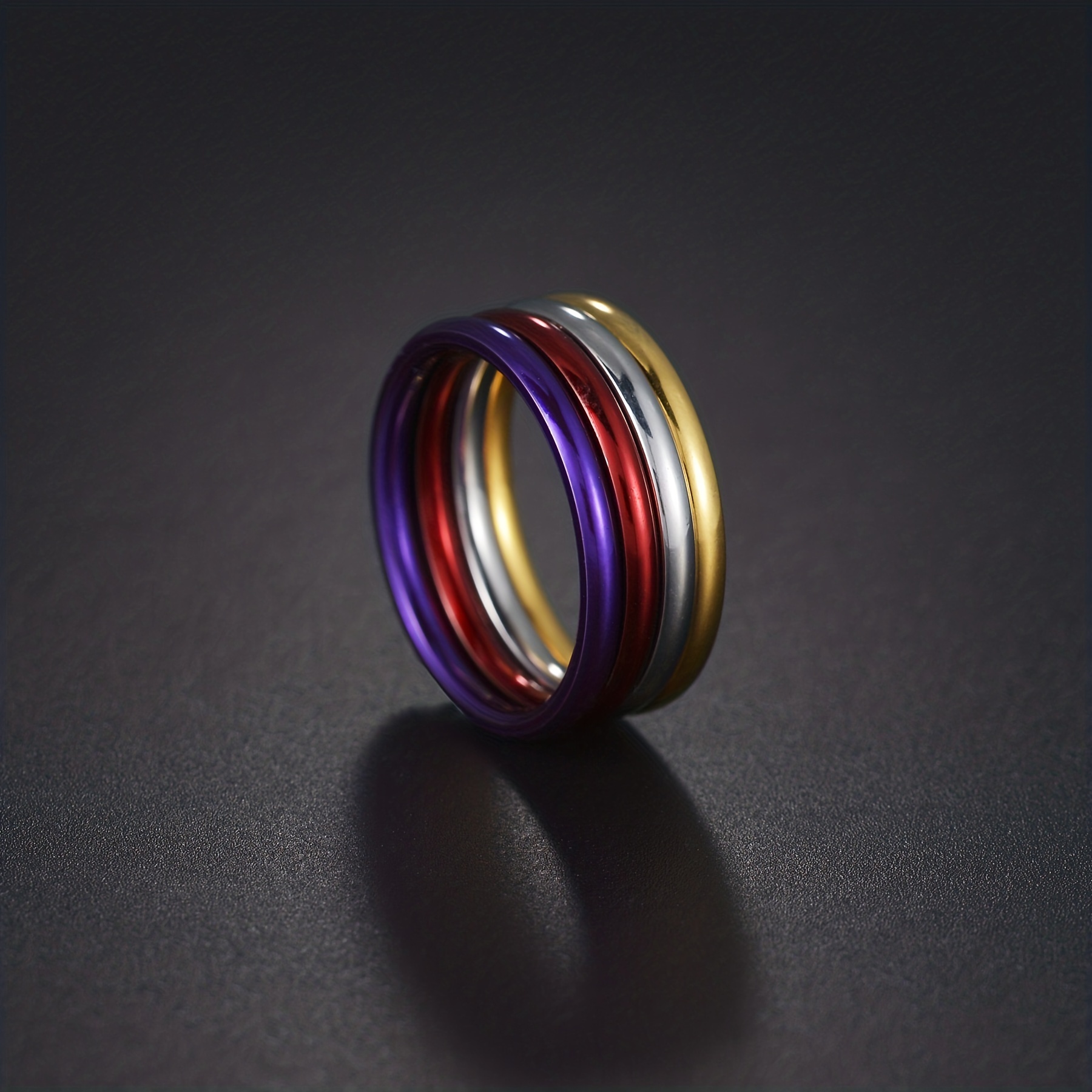 6pcs Rotatable Stainless Steel Couple Ring Set