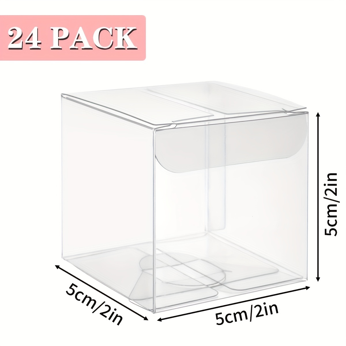 ClearBags 2 x 2 x 6 Crystal Clear Pop & Lock Boxes (25 Boxes) | Clear  Plastic Boxes for Christmas Weddings Parties | Party Favor Boxes for  Macarons