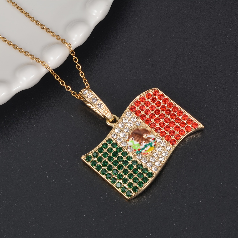 Mexicana Flag Pendant Necklace Men Women Hip Hop Jewelry - Temu
