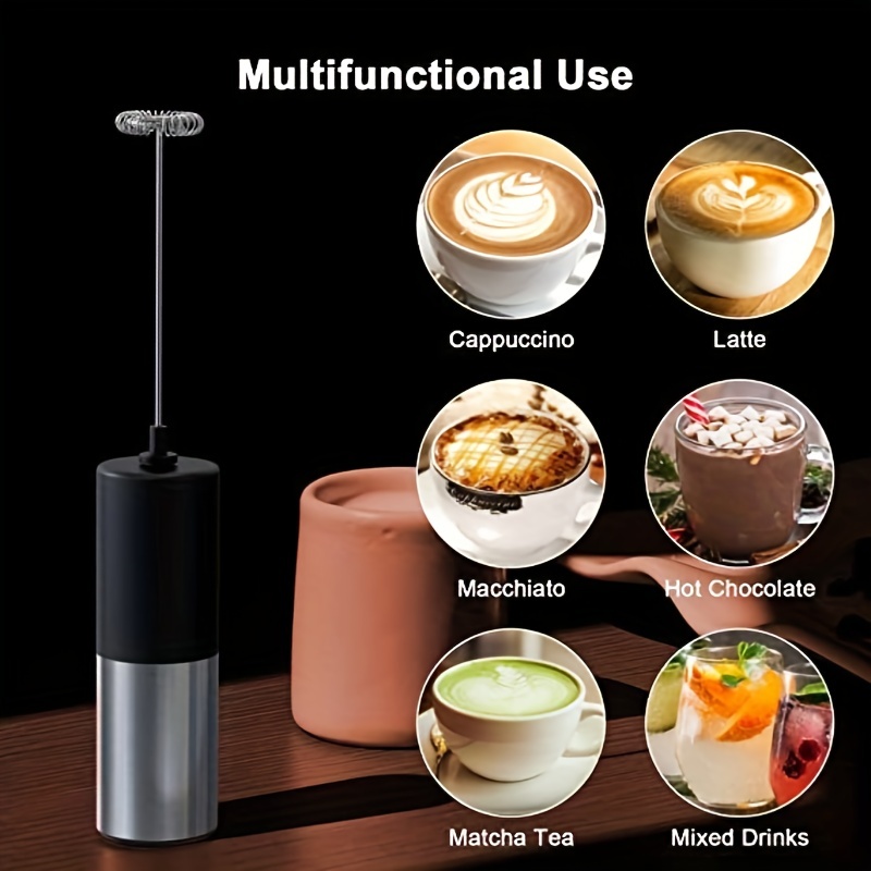 Rechargeable Electric Milk Frother Handheld,2-Speed Travel Frother with  Tube Case, Milk Foamer Coffee Frother for Latte, Cappuccino, Drink Mixer  with