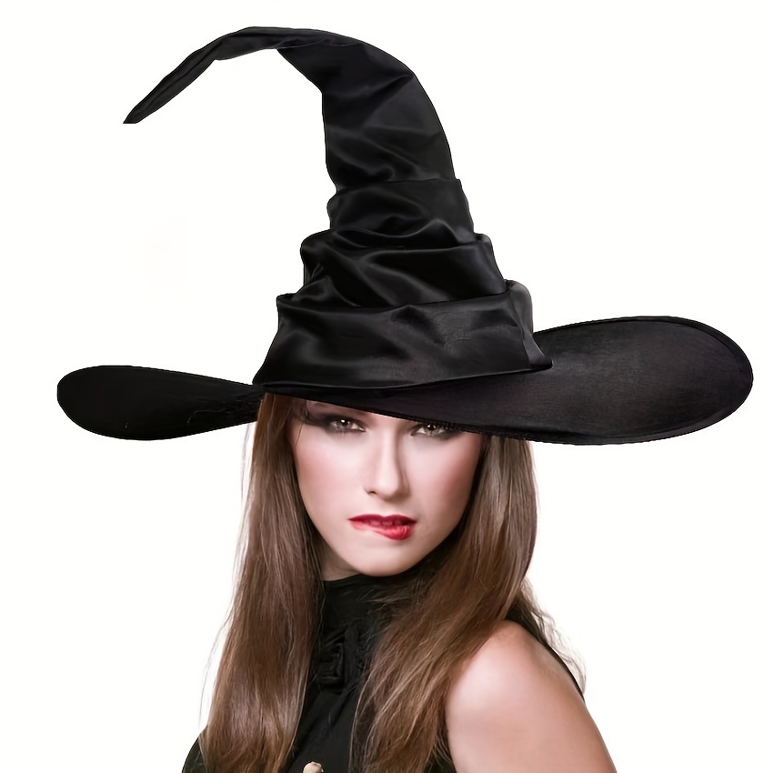 1pc Halloween Witch Hat Costume Props Party Decor Wrinkled Witch Hat