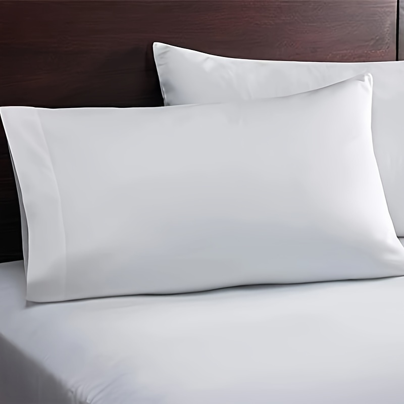 Image of 2pcs Solid Color Pillowcases (without Pillow Core), Soft Breathable Covers, Skin-friendly Pillow Protector For Bedroom Sofa Home Decor