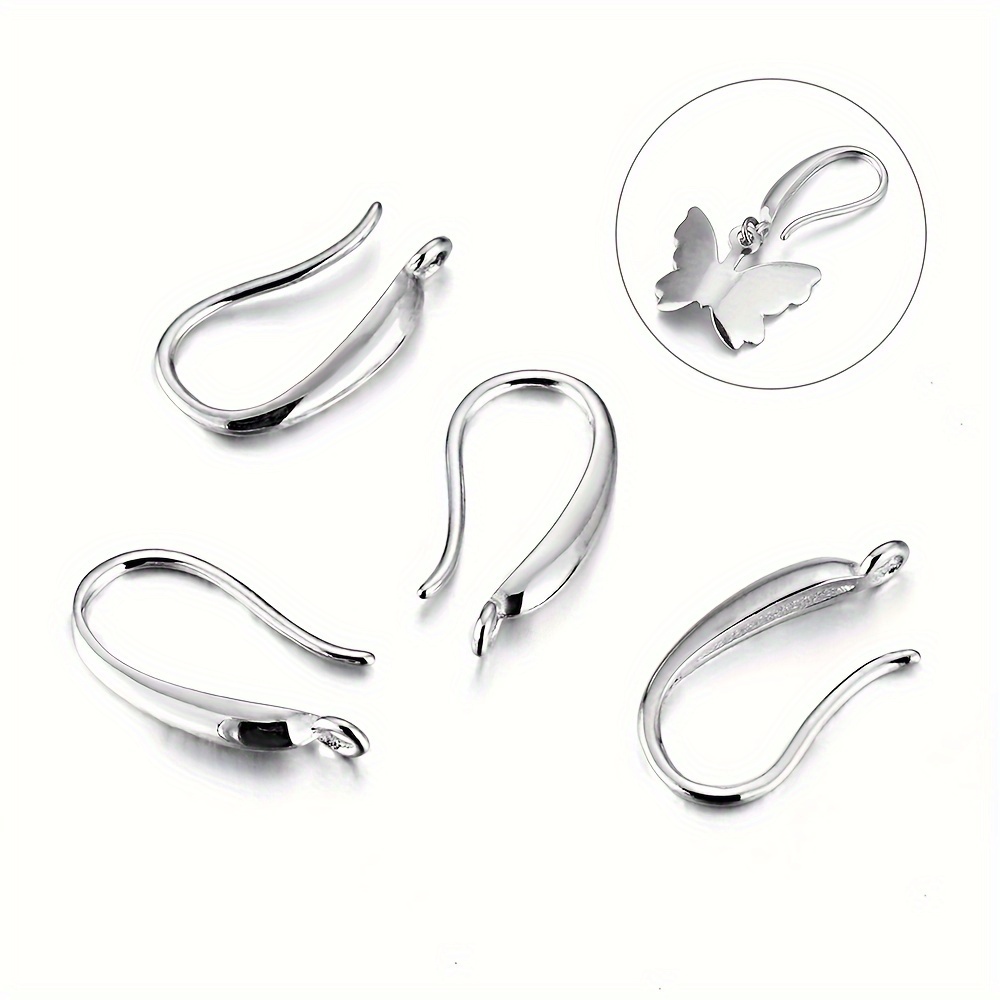 Real 925 Sterling Silver Ear Hook Earrings Studs Base - Temu