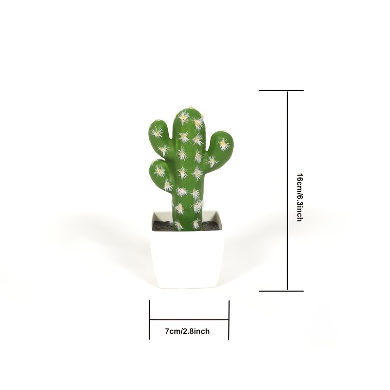 1 x 15,2 cm künstlicher Kaktus, kleine Topfblume, Desktop-Dekoration,  künstliche dekorative Graspflanze für Desktop-Fenster, Bücherregal,  Dekoration