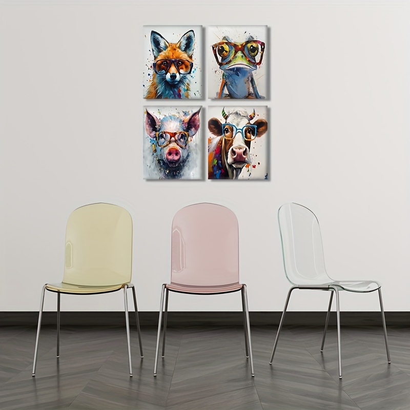 4pcs Poster In Tela Arte Moderna Immagine Animale Parete - Temu Italy