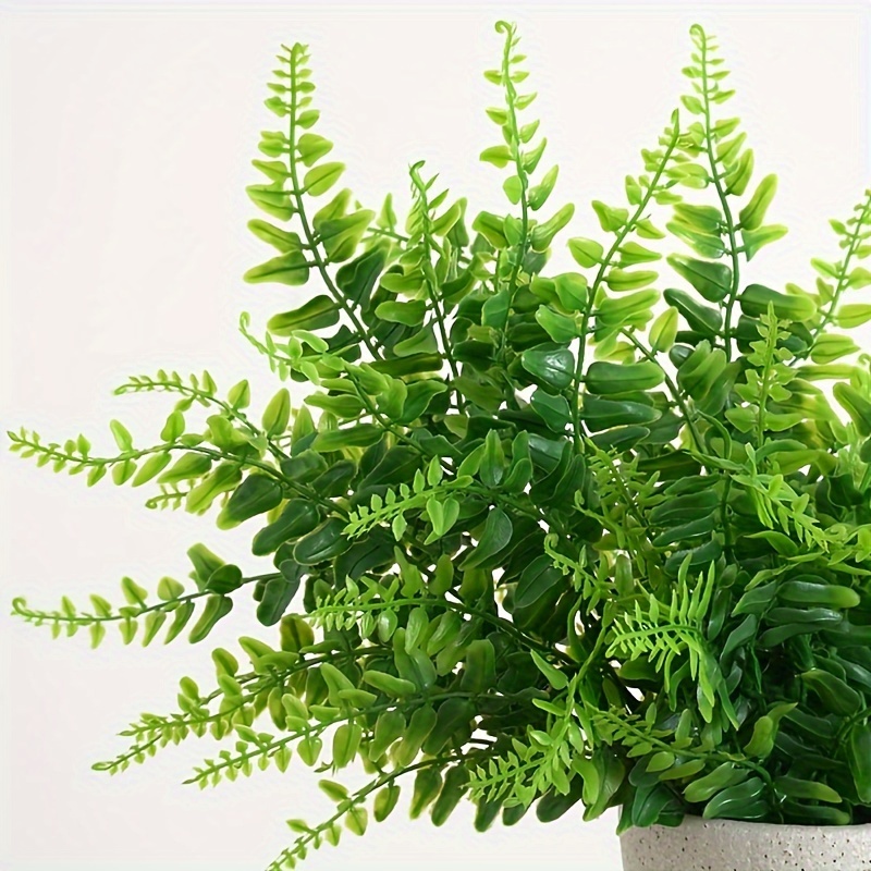 4pcs Artificial Boston Fern Bushes Artificial Ferns for Outdoor UV  Resistant (Green) 