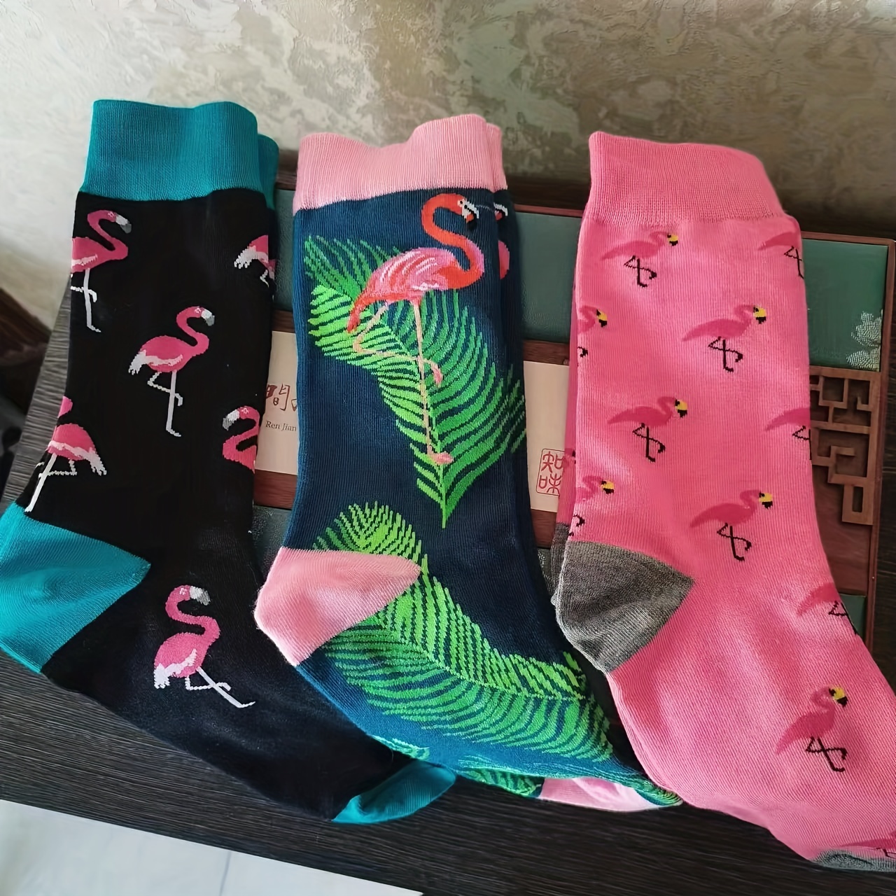 Lot 3 paires chaussettes femme Flamingo
