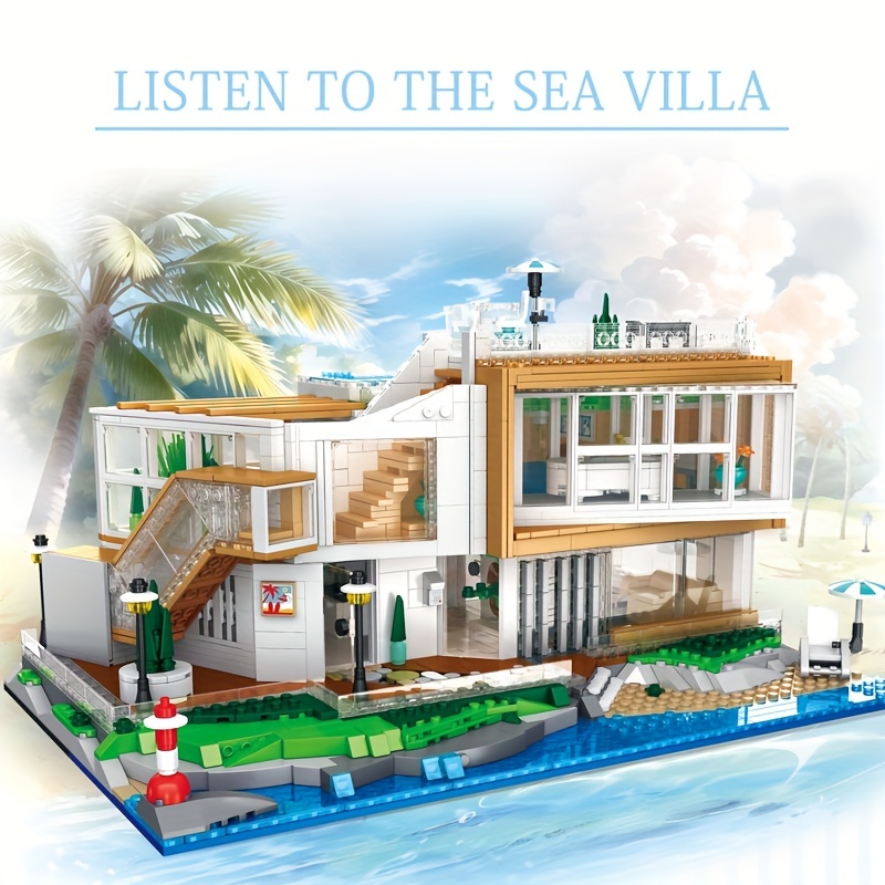 Dream House Building Blocks Toys For Girls Seaside Villa - Temu