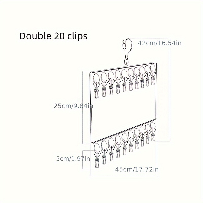 1pc 20 Clip Multifunctional Vertical & Double Layers Clothes