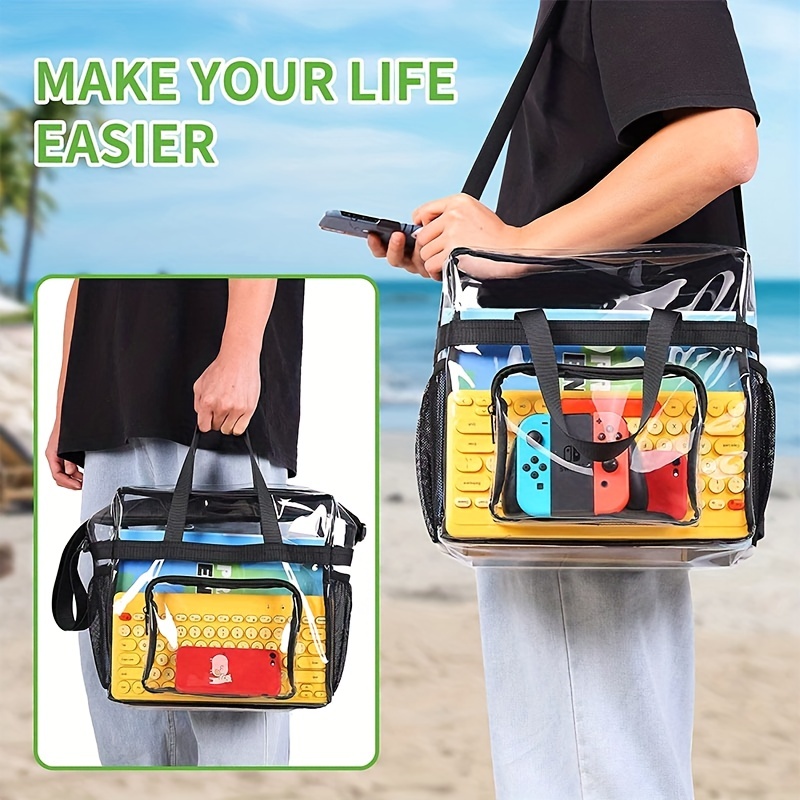 Clear Tote Bag PVC Transparent Handbag Shoulder Shopper Bags Beach Hobo  C0L6 