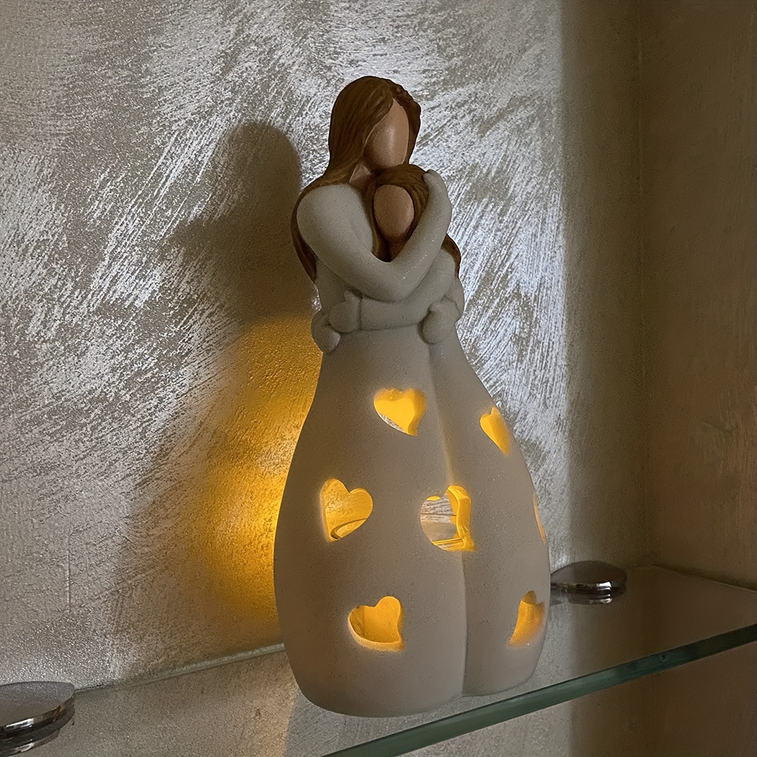 Gifts for Mom from Daughter - Candle Holder Statue W/Flickering LED -  Birthday Gift for Daughters, Mothers Day, Moms Gift Ideas, Unique Bday