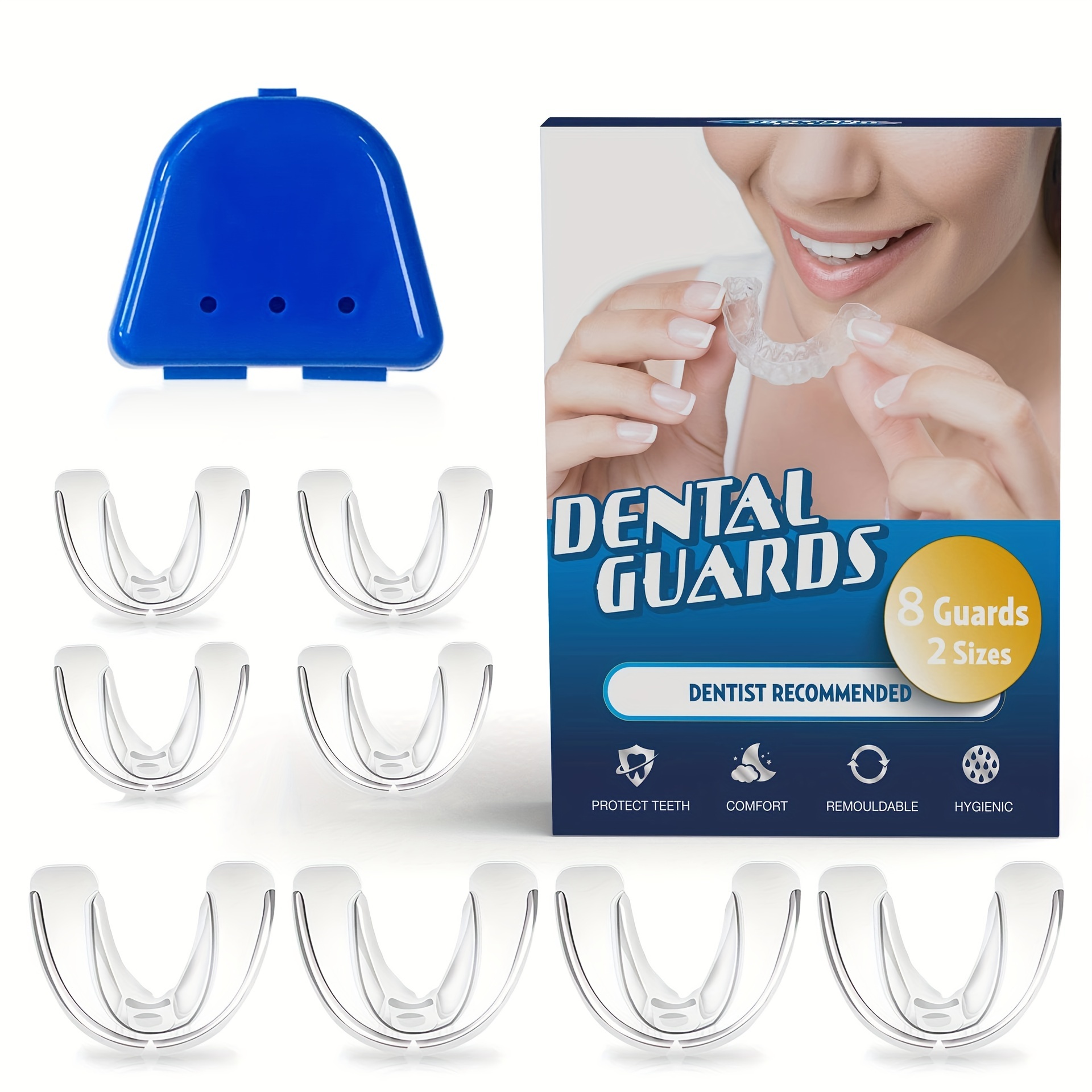 Comprar Protector bucal nocturno de silicona para apretar los dientes,  ayuda para dormir, mordida Dental, 4 Uds.