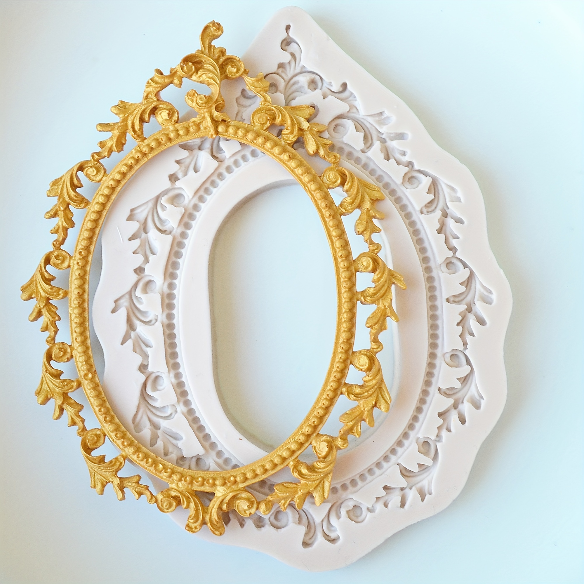 Keenso Moule Cadre Miroir Outils De Décoration De Gâteau De Fondant De Moule De Silicone De