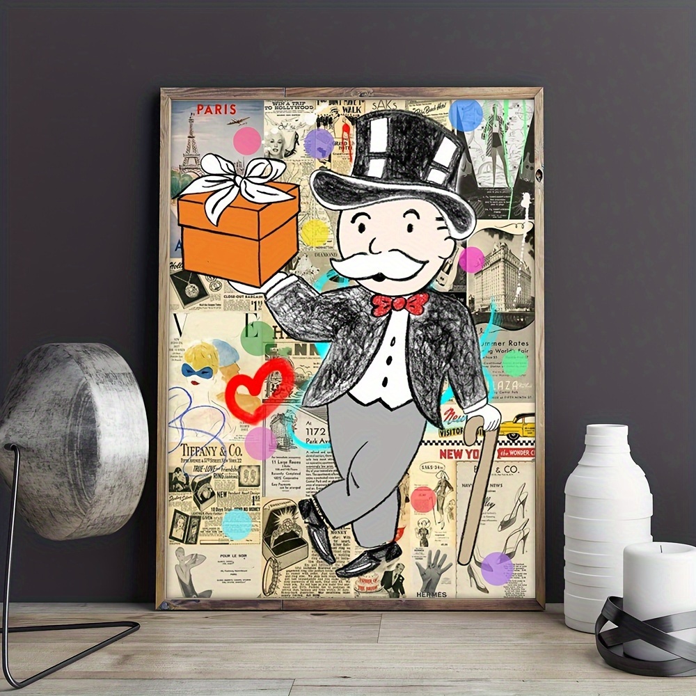 NEW Hermes Monopoly Man Custom Graffiti Art Print Poster Canvas Alec Money