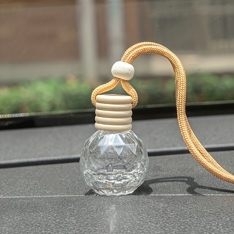 Car Air Freshener Hanging Pendent Glass Bottle Empty Perfume Aromatherapy  Refillable Diffuser Fragrance Ornament Car Accessories
