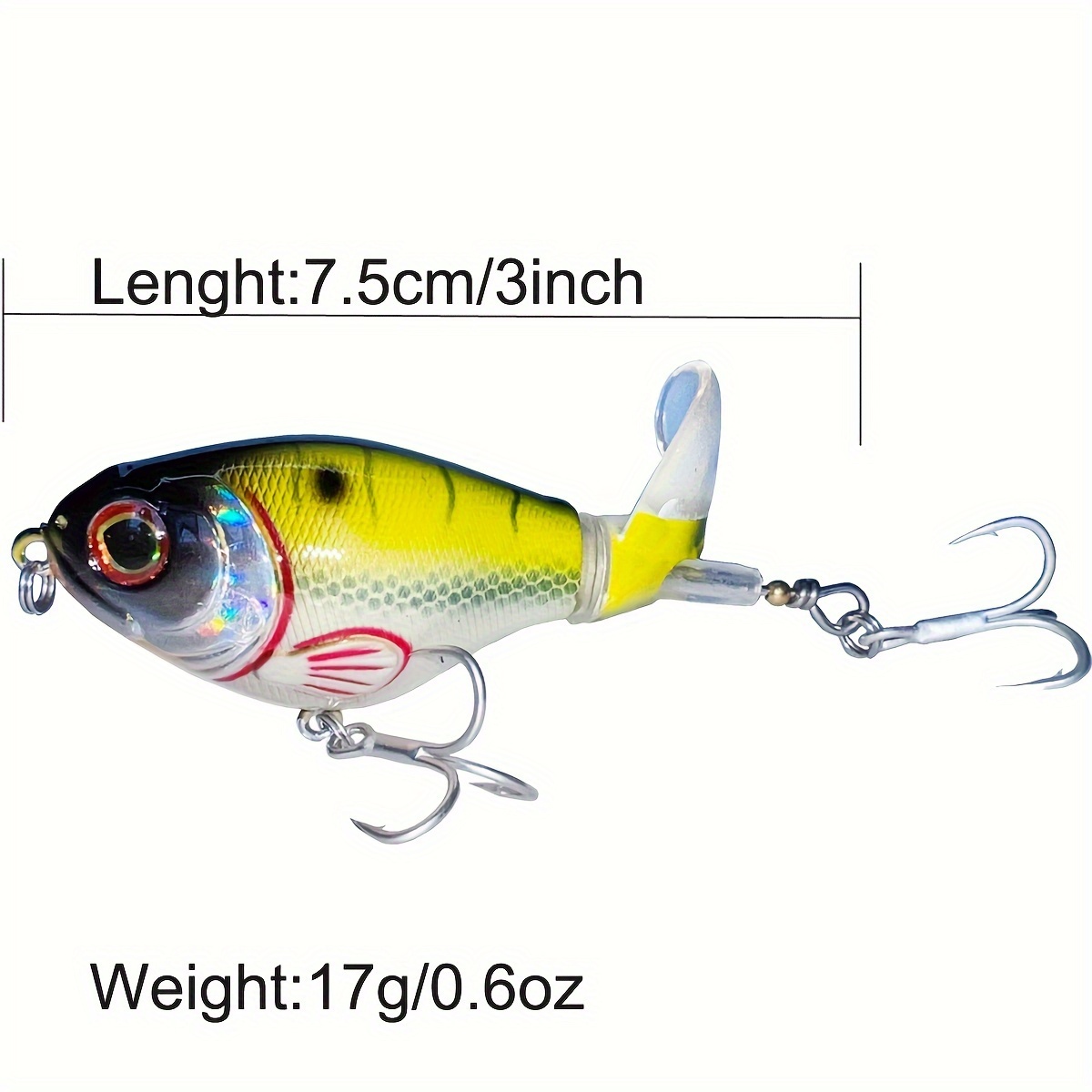 Topwater Fishing Lures for Bass Fishing with Storage Box, Whopper Popper  Fishing Lure for Bass Catfish Pike Perch, Floating Pencil Bass Bait with