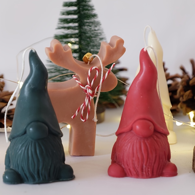 Gnome Silicone Mold Christmas Gnome Candle Mold for Making Candle Soap  Plaster Christmas Gnome Ornament Home Decorations Christmas Candle Molds