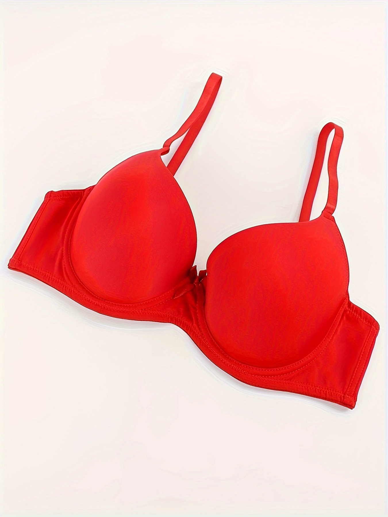 Glossy Everyday Bras Breathable Comfort Thick Pad Push T - Temu