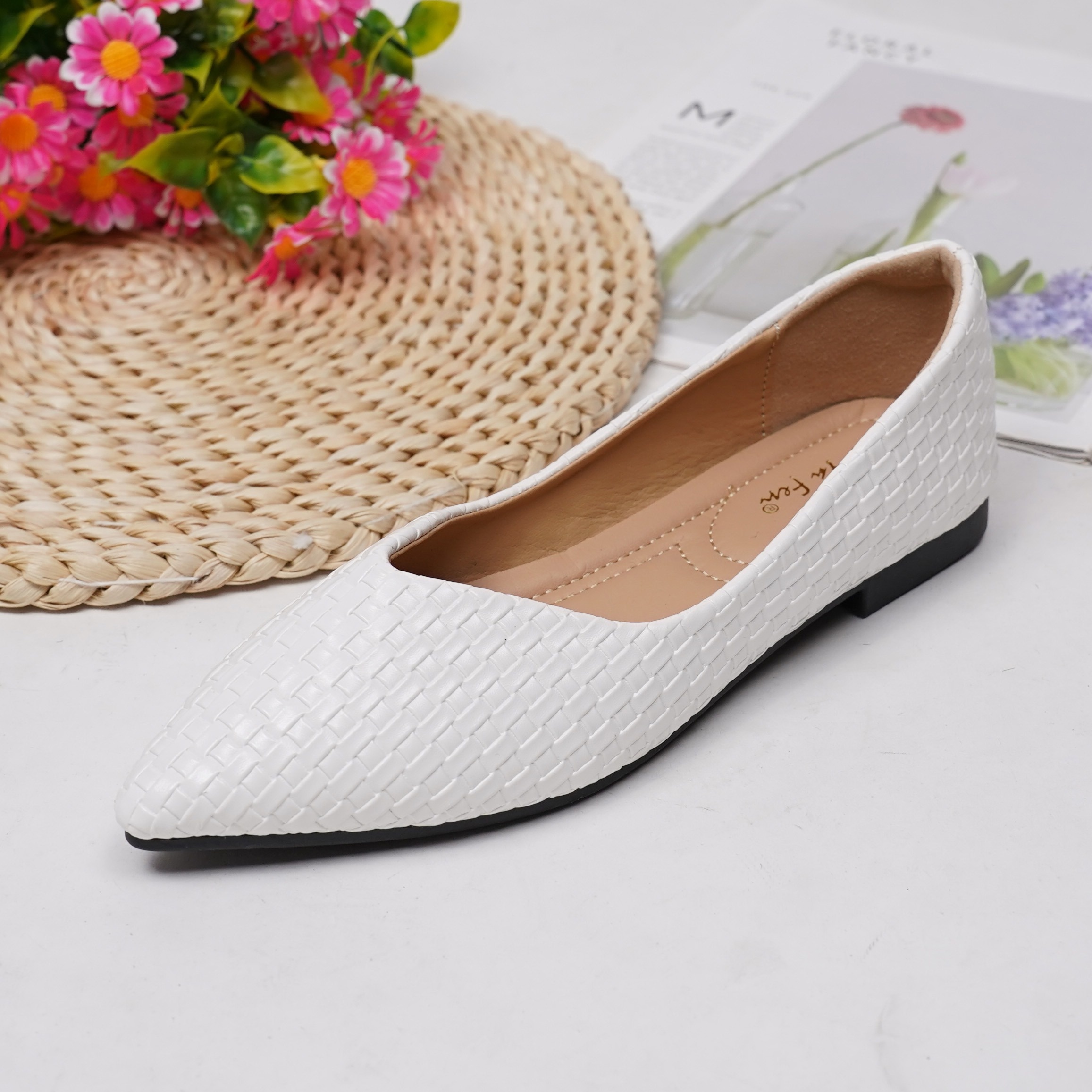 Solid Color Trendy Flats Women s Shallow Mouth Casual Slip - Temu Australia