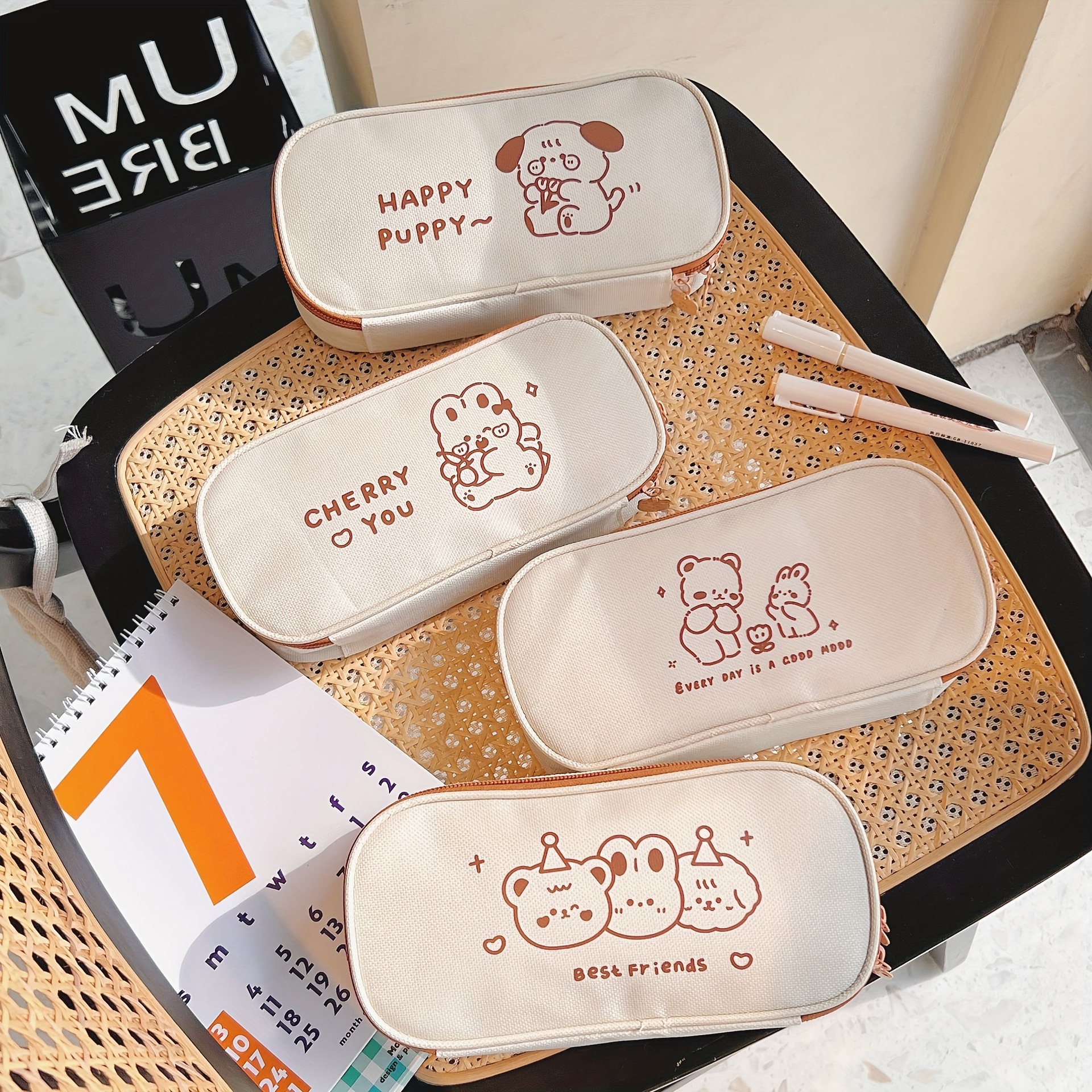 Cute Pencil Case Kawaii Pen Pencil Organizer Bags Big - Temu