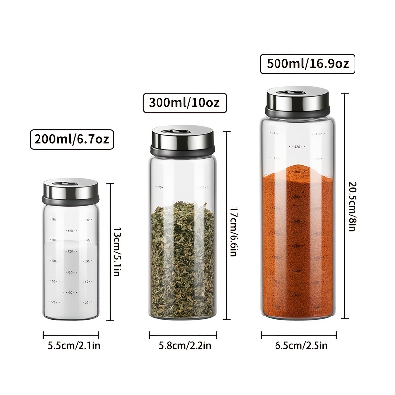 Seasoning Bottle Kitchen Spice Shakers Glass Seasoning Jar Temu