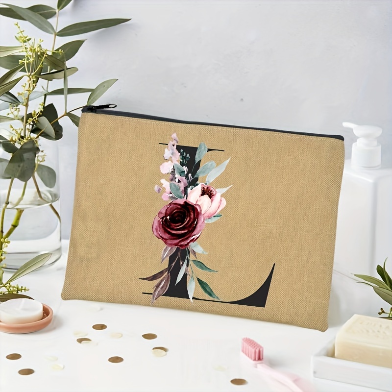 Floral Print Cosmetic Bag Bridesmaid Makeup Case Organizer