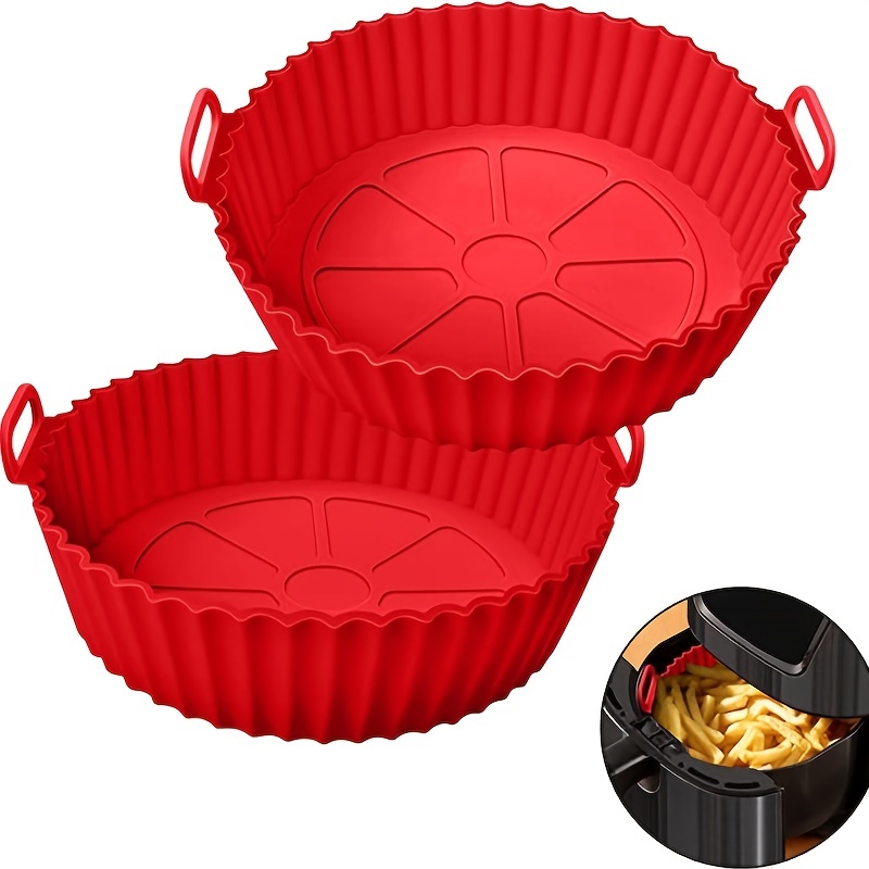2 PACK**Reusable Air Fryer Silicone Liners - Non Stick Oven Baking Pot  Basket